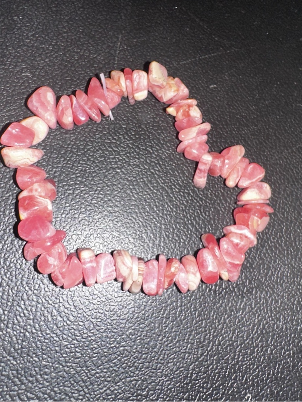 Rhodochrosite Chip Stone Stretch Bracelet - Women Jewelry